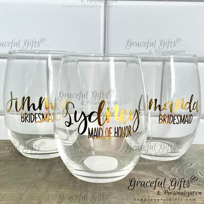 Personalized Stemless Wine Glasses