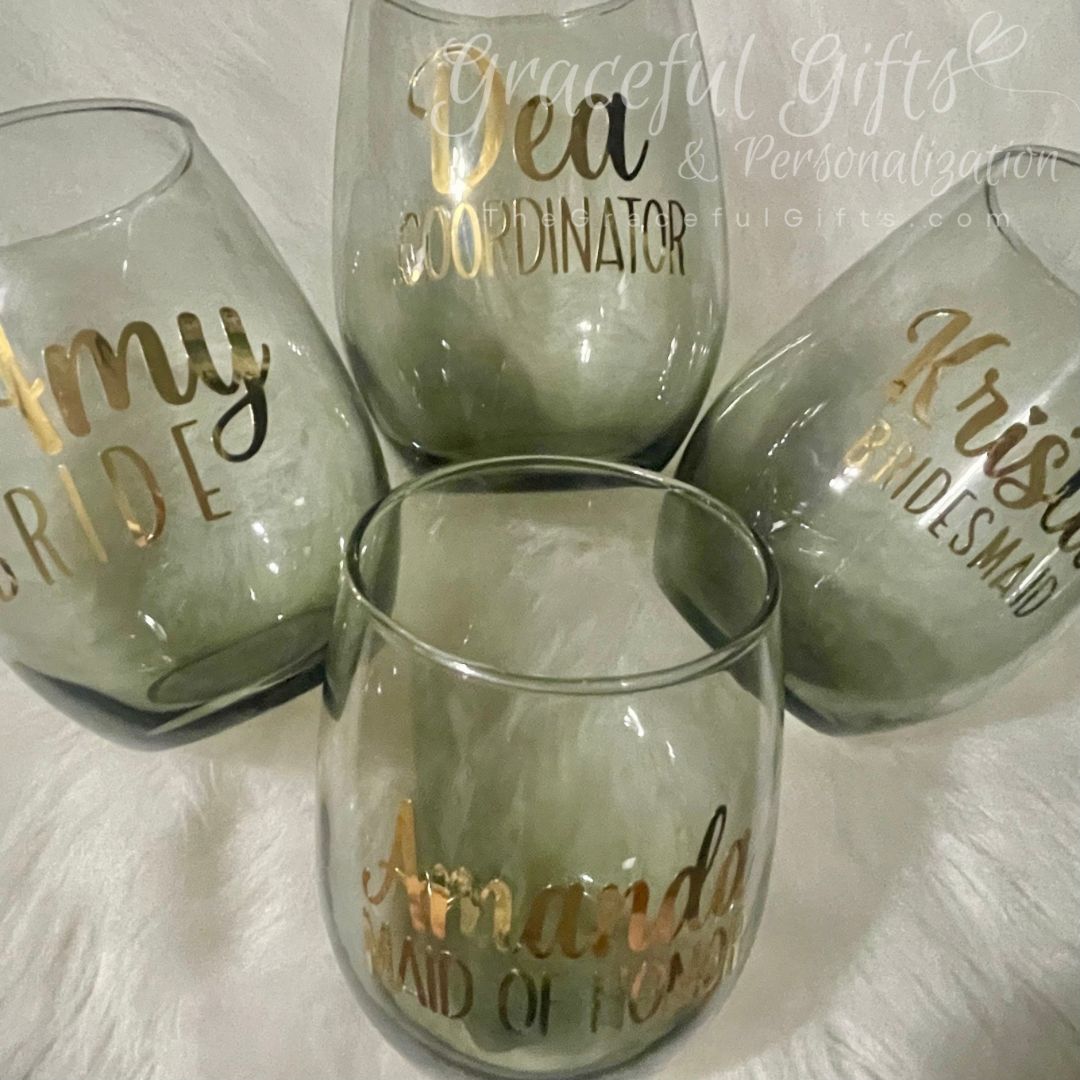 Personalized Stemless Wine Glasses