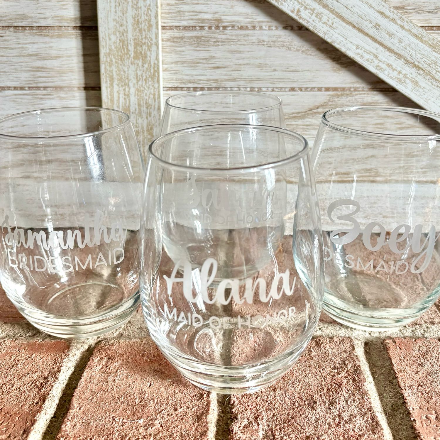 Personalized Stemless Wine Glasses