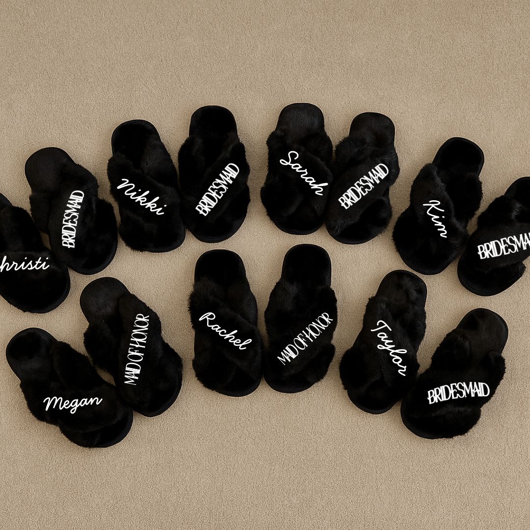 Personalized Bridal Party Slippers