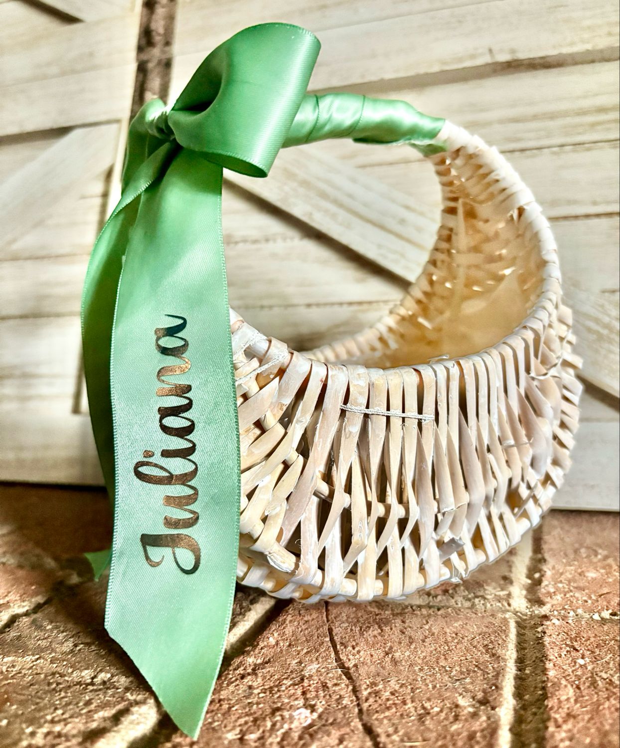 Half Moon Flower Girl Basket
