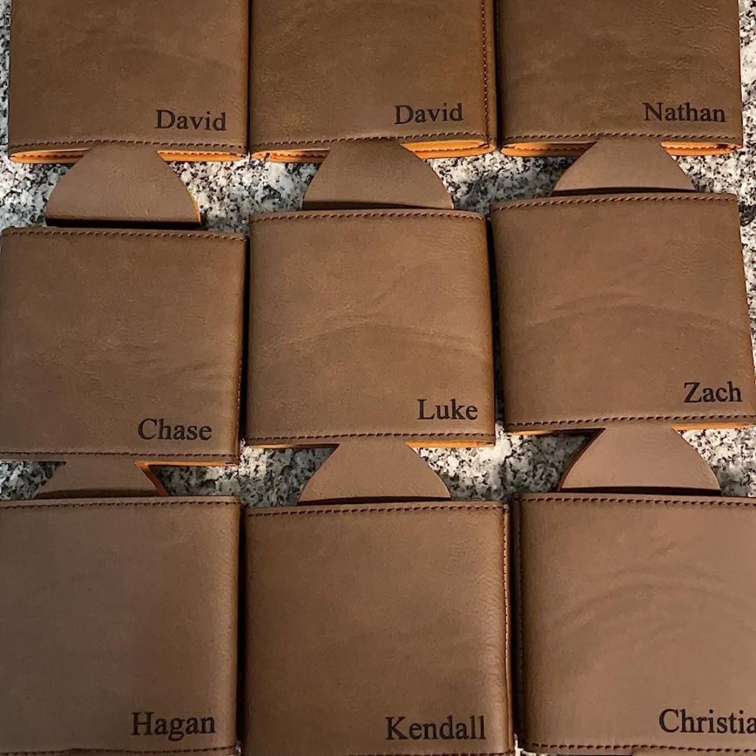 Engraved Leather Can Koozie