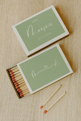 Matchbox Heart Initials Wedding Favors