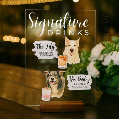 Bar Cocktail Sign Featuring just the Pets