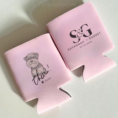 Cheers! Pets Wedding Koozies / 1 or 2 Sides