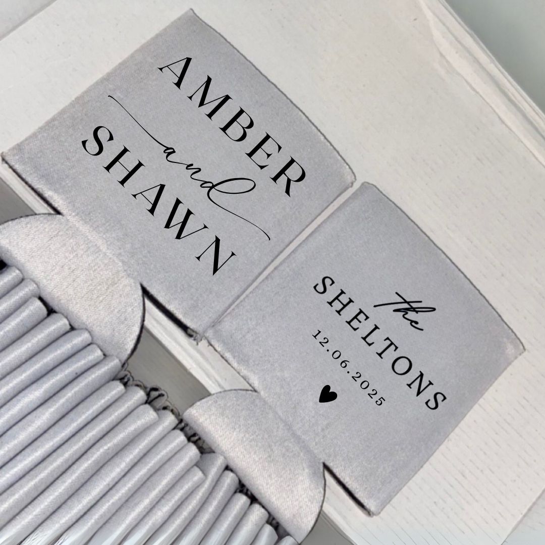 Modern Minimalist Wedding Koozies