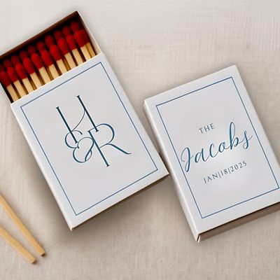 Matchbox Arch Initials Wedding Favors