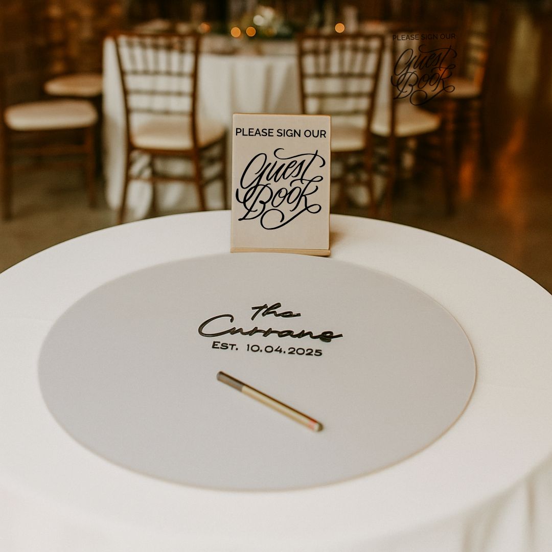3D Wooden Guest Book Sign — Personalized Wedding Guestbook Alternative