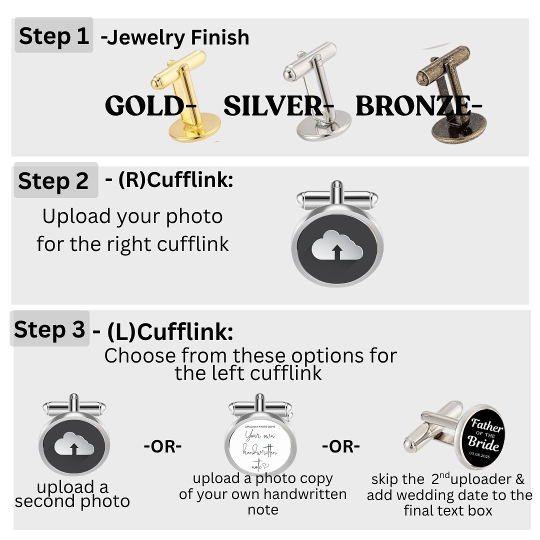 Father of the Bride Gift | Personalized Photo Cufflinks