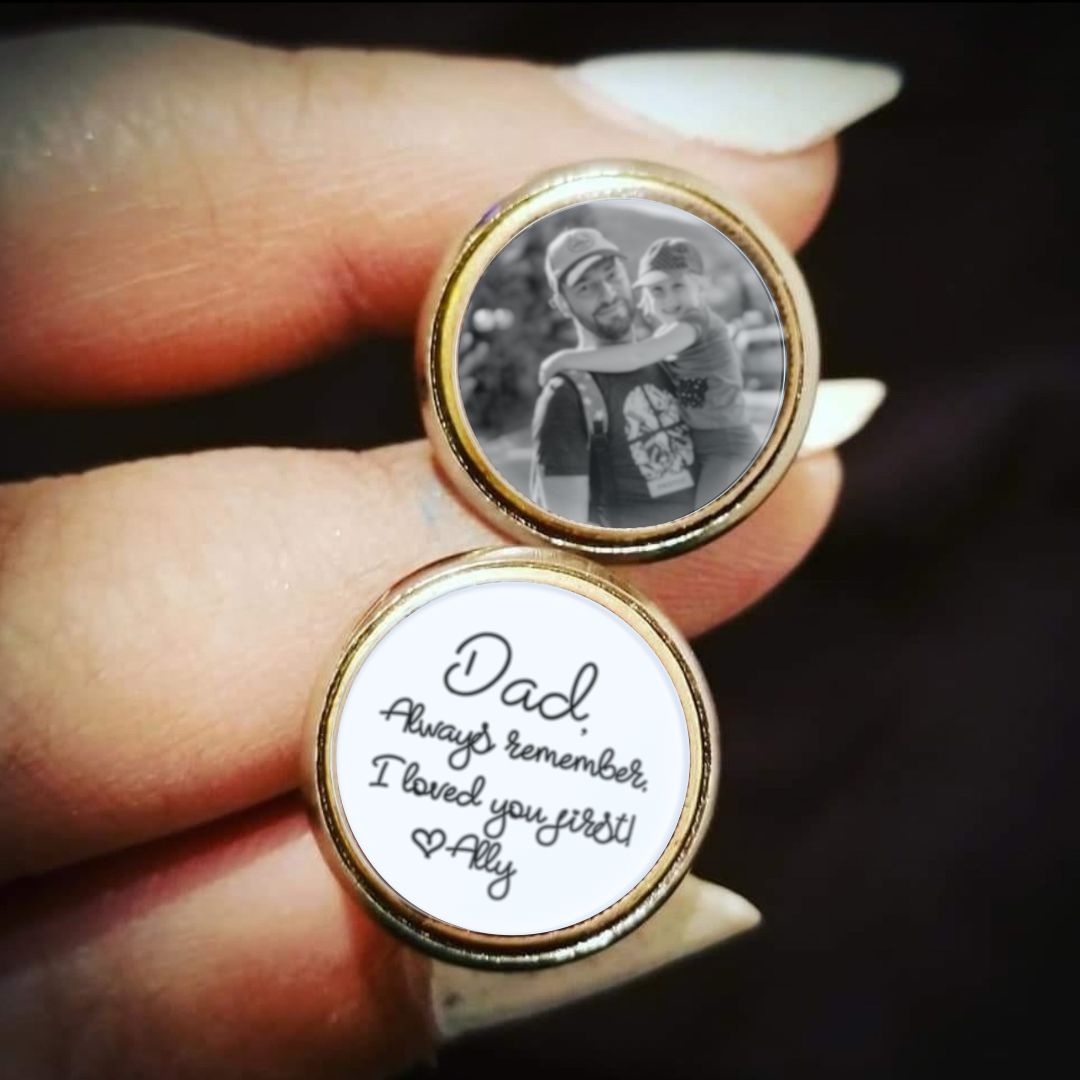 Father of the Bride Gift | Personalized Photo Cufflinks