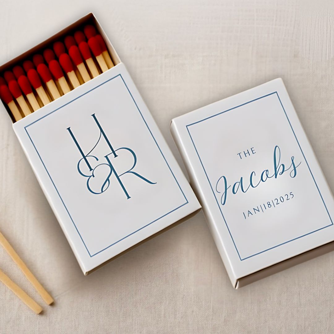 Modern Monogram Matchbox Wedding Favors