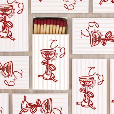 Deco Cocktail Monogram Matchbox Wedding Favors