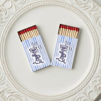 Deco Cocktail Monogram Matchbox Wedding Favors