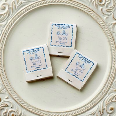 Pet Serving Champagne Illustration MATCHBOOK Wedding Favors