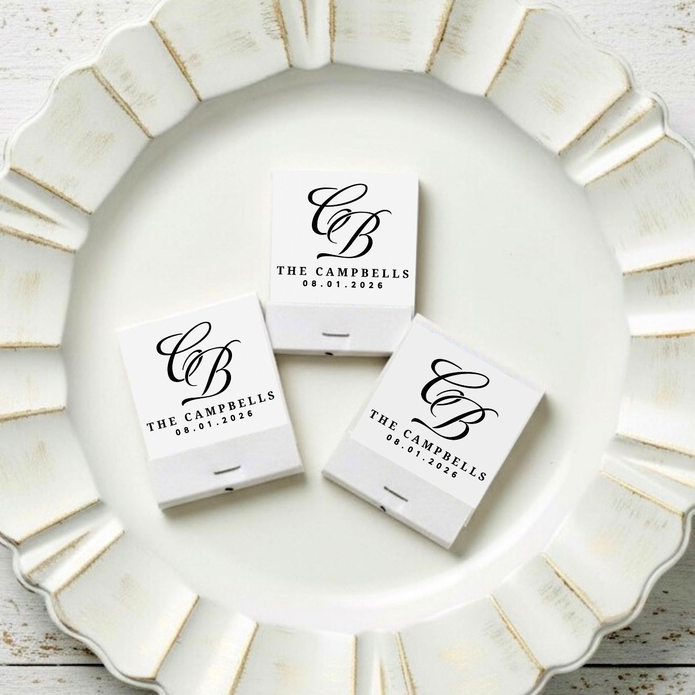 Monogram MATCHBOOK Wedding Favors
