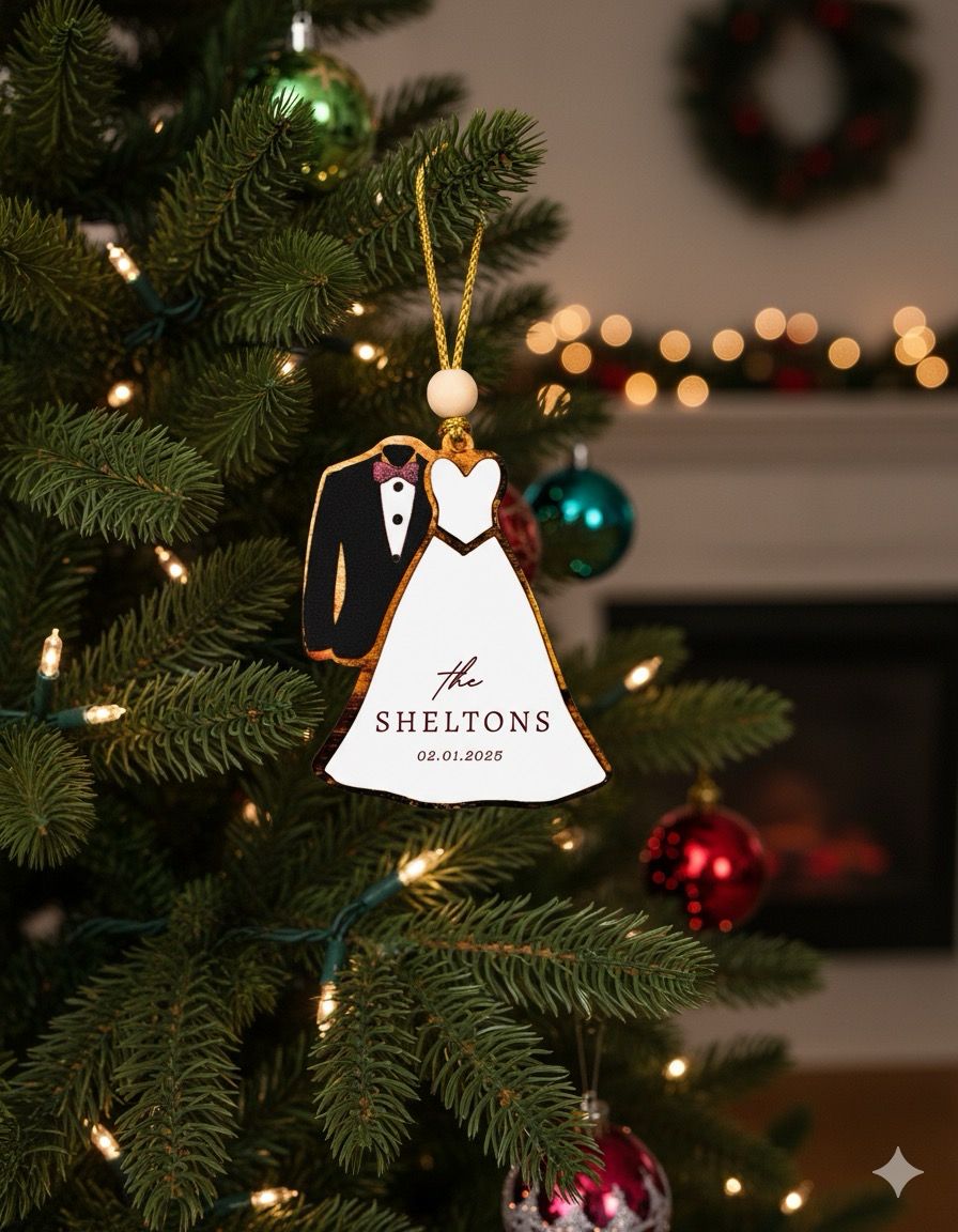 Mr &amp; Mrs Wedding Ornament