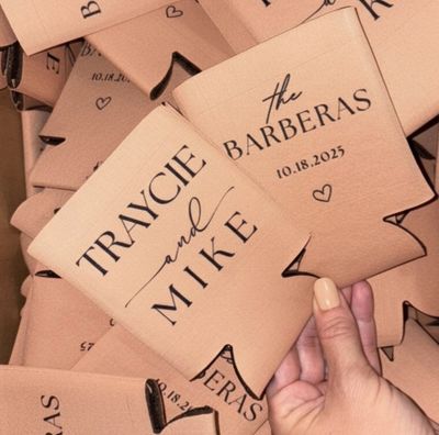 Modern Minimalist Wedding Koozies