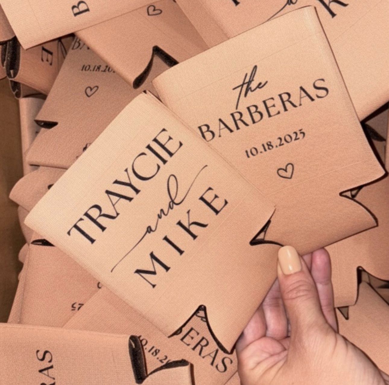 Modern Minimalist Wedding Koozies