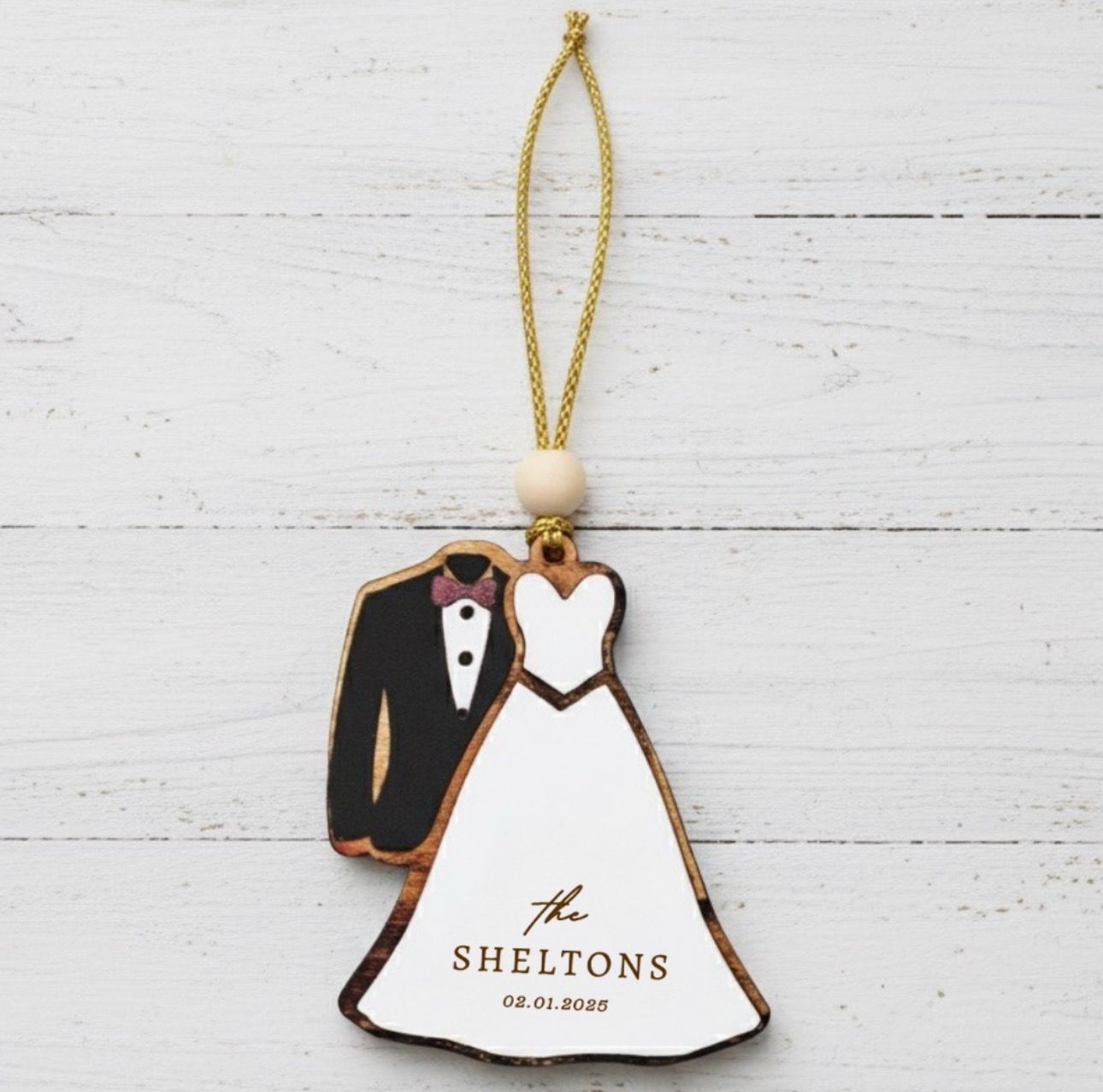 Mr &amp; Mrs Wedding Ornament