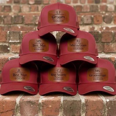 Groom’s Party Custom Leather SnapBack Patch Hats