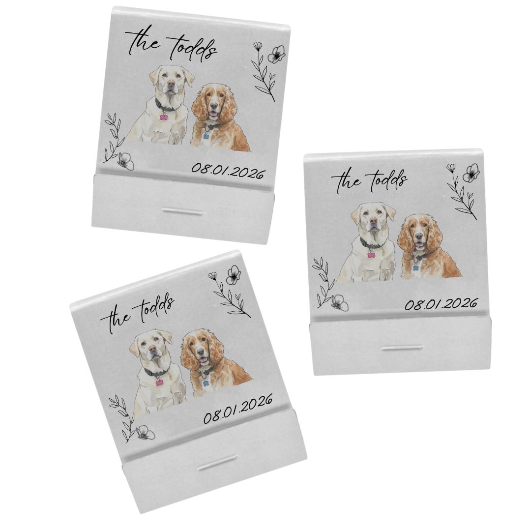 Pet Dog / Cat Illustration MATCHBOOK