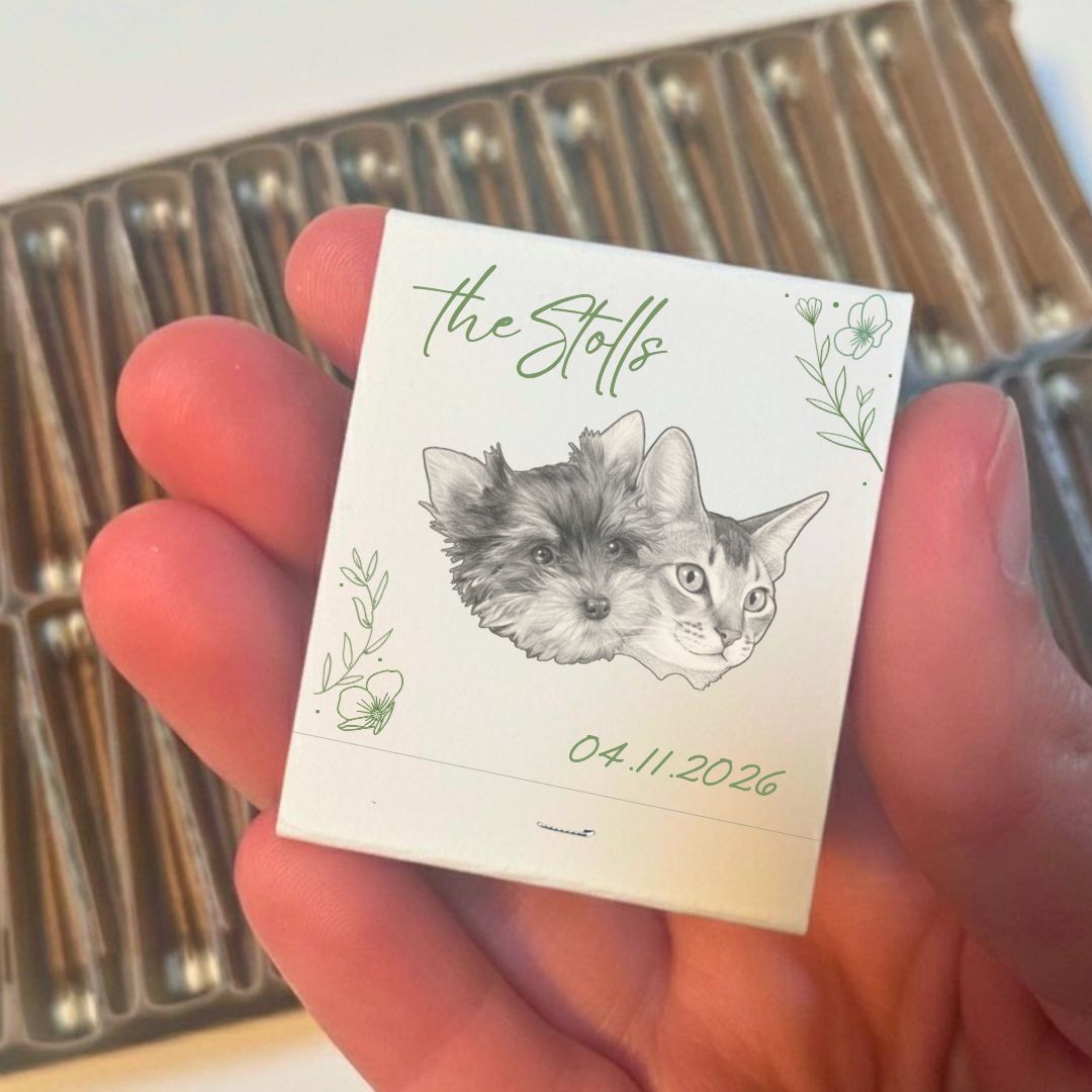 Pet Dog / Cat Illustration MATCHBOOK