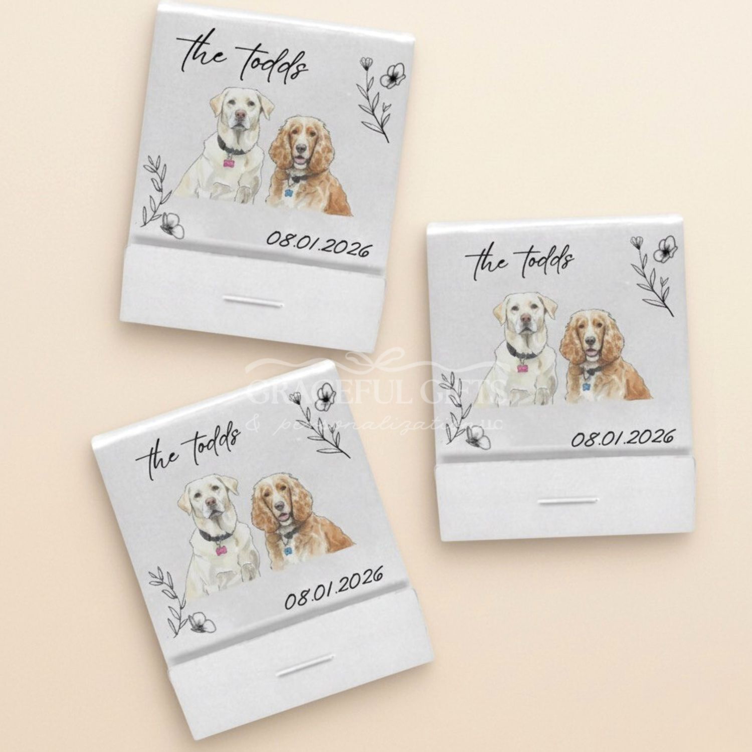Pet Dog / Cat Illustration MATCHBOOK or MATCHBOX
