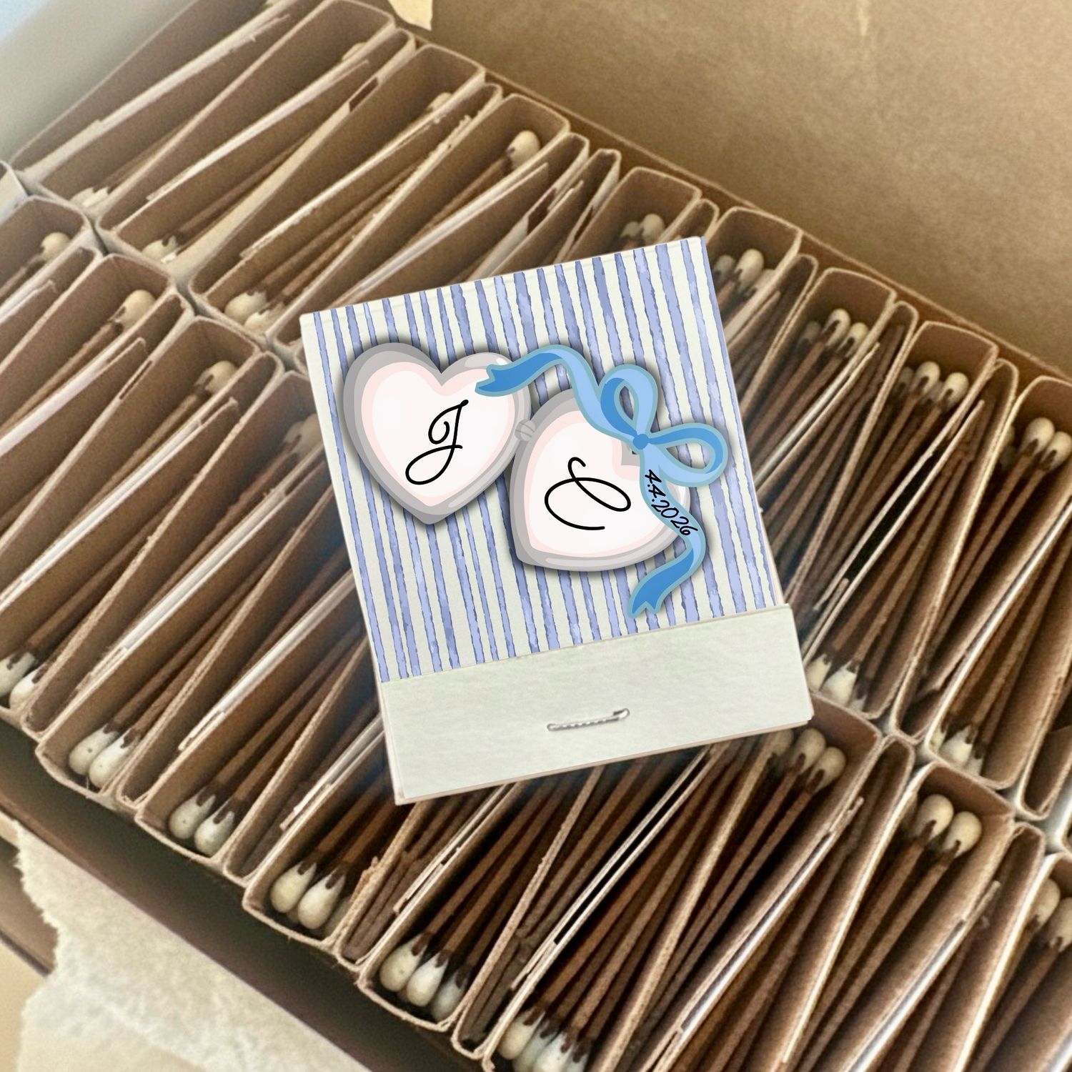 Heart Locket MATCHBOOK Wedding Favors