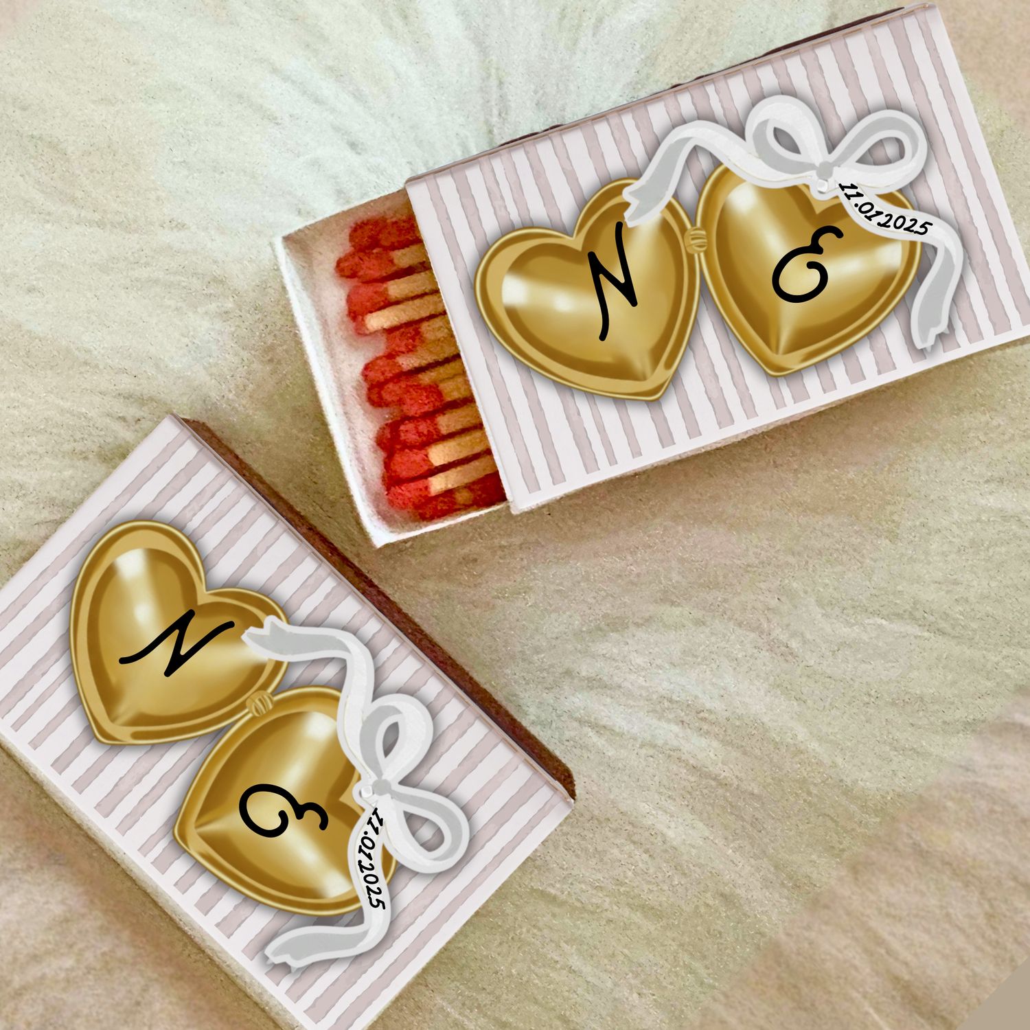 Heart Locket MATCHBOOK Wedding Favors