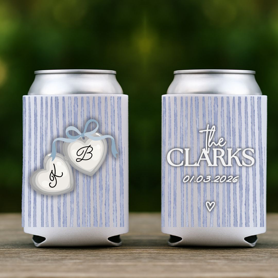 Coquette Heart Locket Wedding Koozies