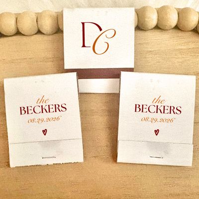 Monogrammed MATCHBOOK or MATCHBOX Wedding Favors