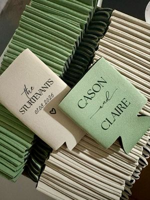 Modern Minimalist Wedding Koozies