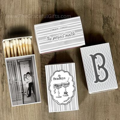 MATCHBOOK or MATCHBOX Wedding Favors // 3 Designs + Photo