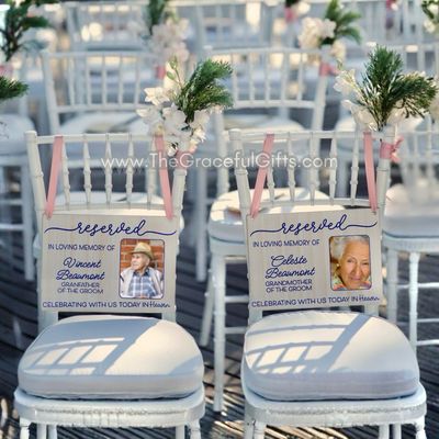 Reserved Wedding Memorial Hanging Chair Sign