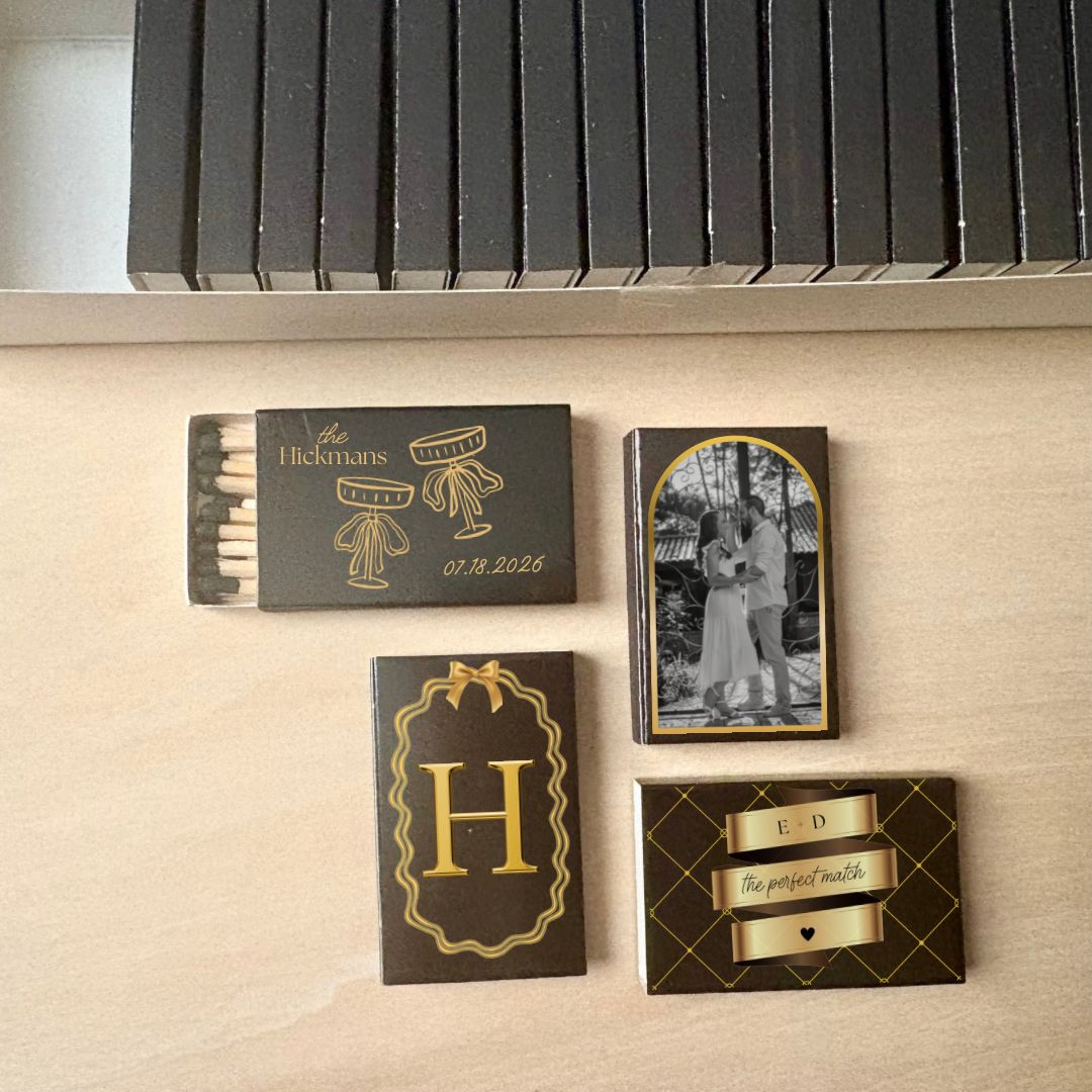 MATCHBOOK or MATCHBOX Wedding Favors // 3 Designs + Photo