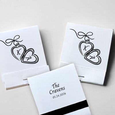 Love Locket MATCHBOOK or MATCHBOX Wedding Favors