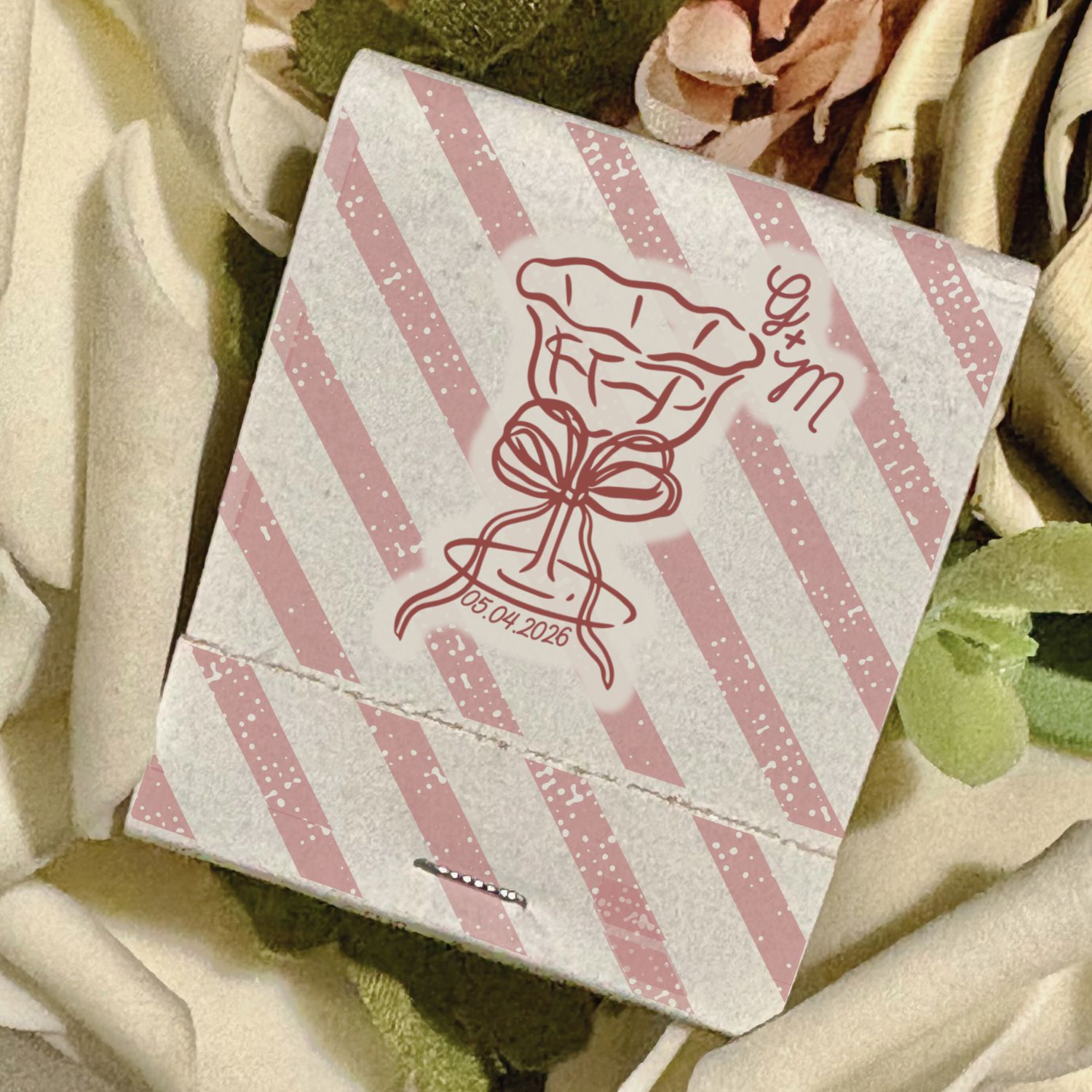 Deco Cocktail MATCHBOOK or MATCHBOX Wedding Favors