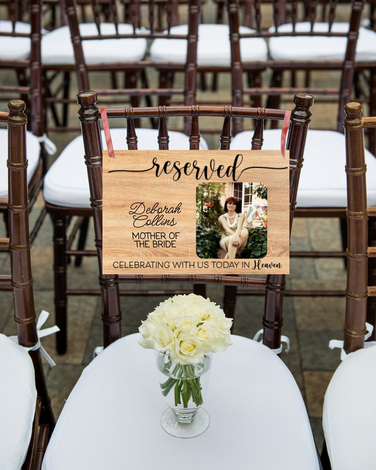 Reserved Wedding Memorial Hanging Chair Sign