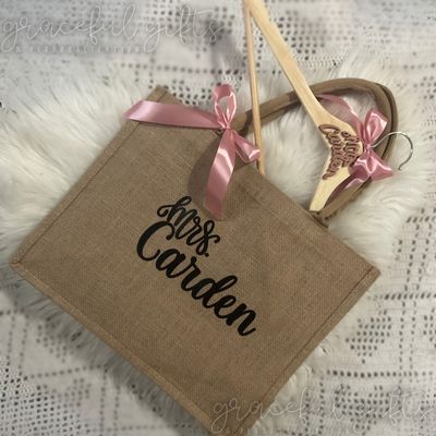 Large Personalized Jute Tote bag