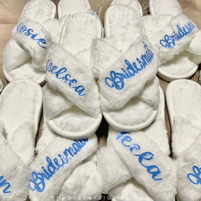 Personalized Bridal Party Slippers