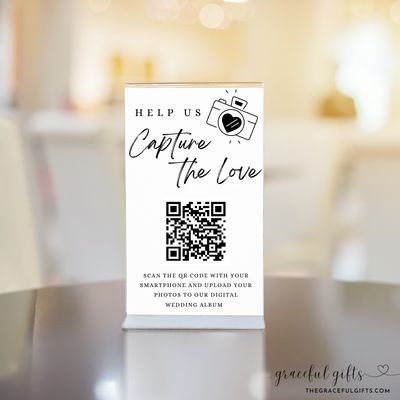 Capture the Love QR CODE for Digital Wedding Photo Album Sign PRINT