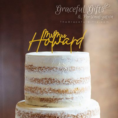Personalized Laser Cut Wedding Cake Topper