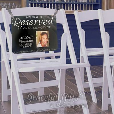 Reserved Wedding Seat Memorial Sign Black Acrylic