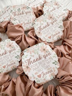 Custom Labeled Scrunchie Favors 