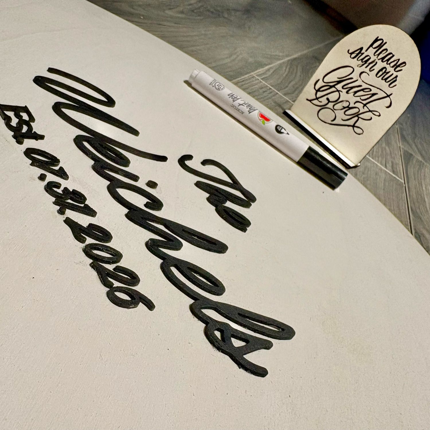 3D Wooden Guest Book Sign — Personalized Wedding Guestbook Alternative