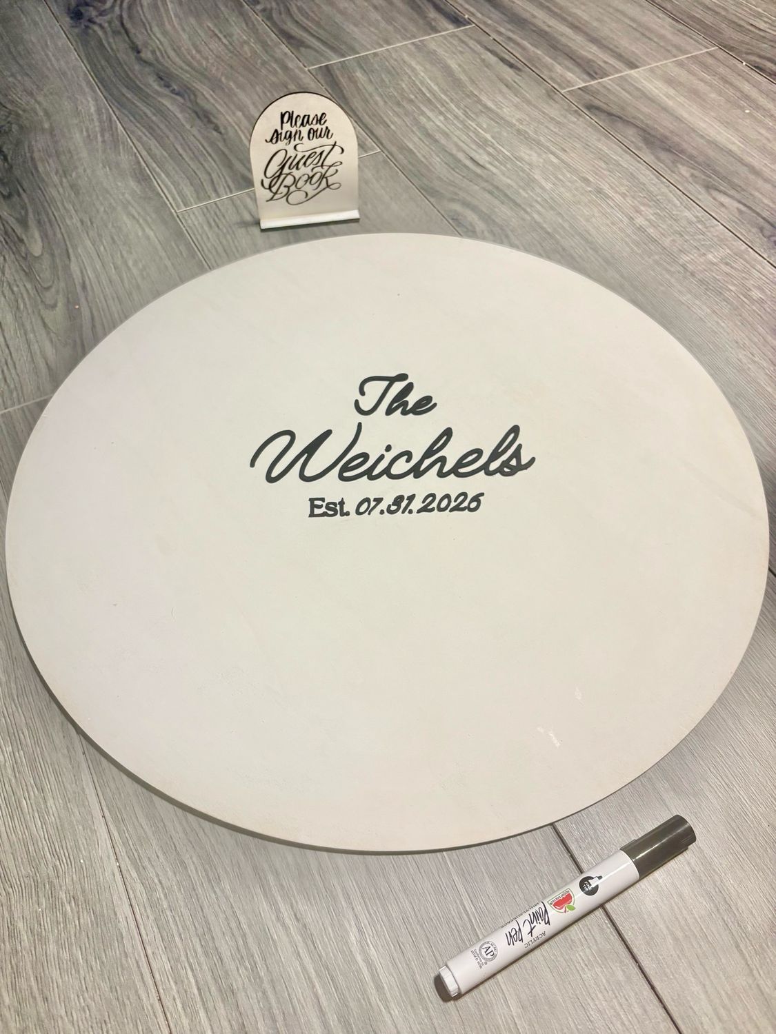 3D Wooden Guest Book Sign — Personalized Wedding Guestbook Alternative