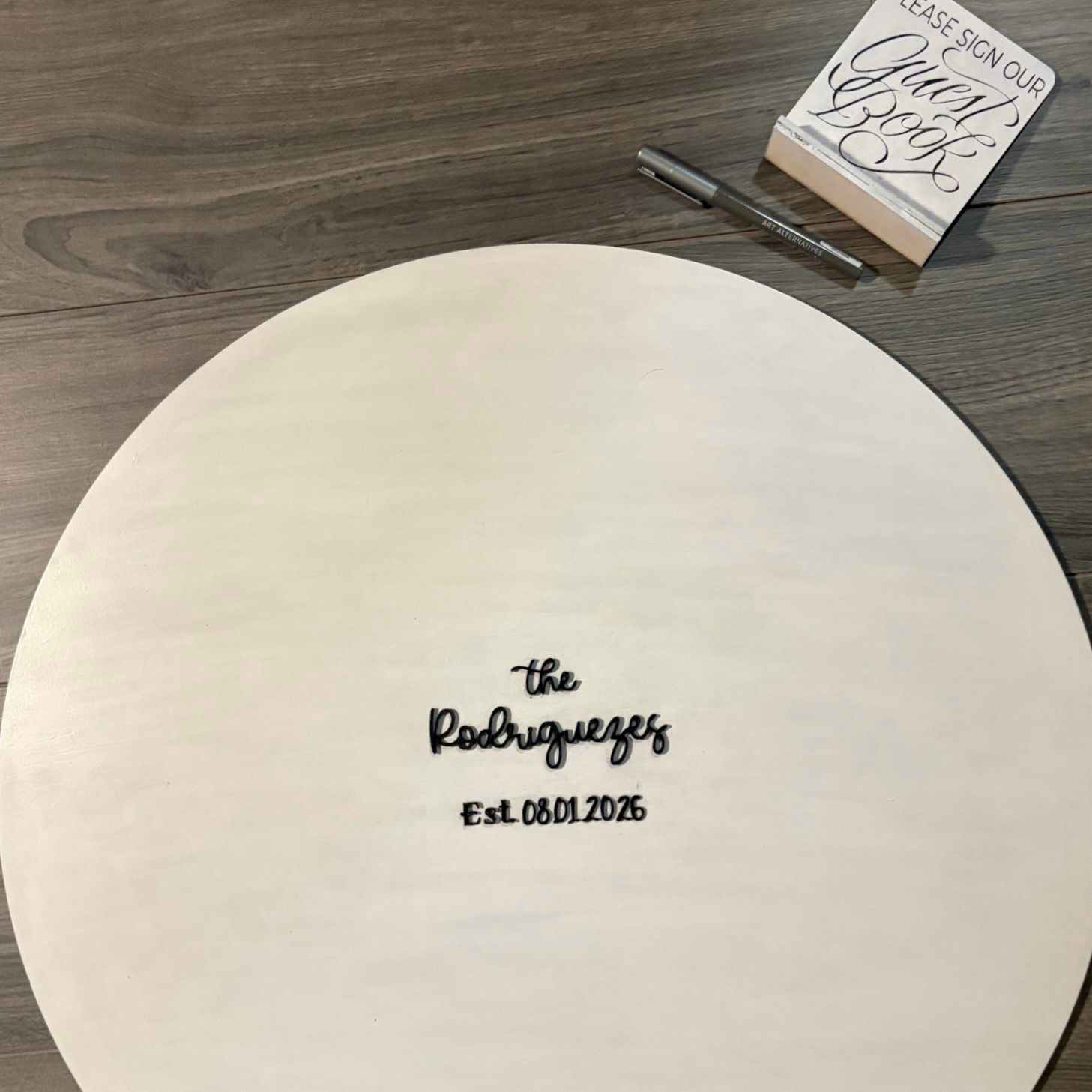 3D Wooden Guest Book Sign — Personalized Wedding Guestbook Alternative