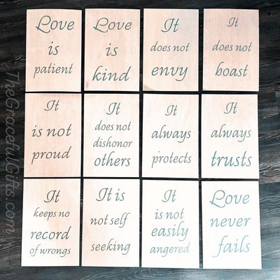 1 Corinthians 13 Wooden Wedding Aisle Signs