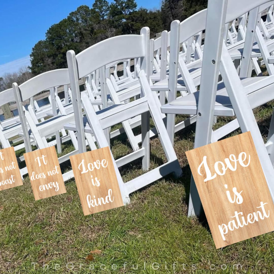 1 Corinthians 13 Wooden Wedding Aisle Signs