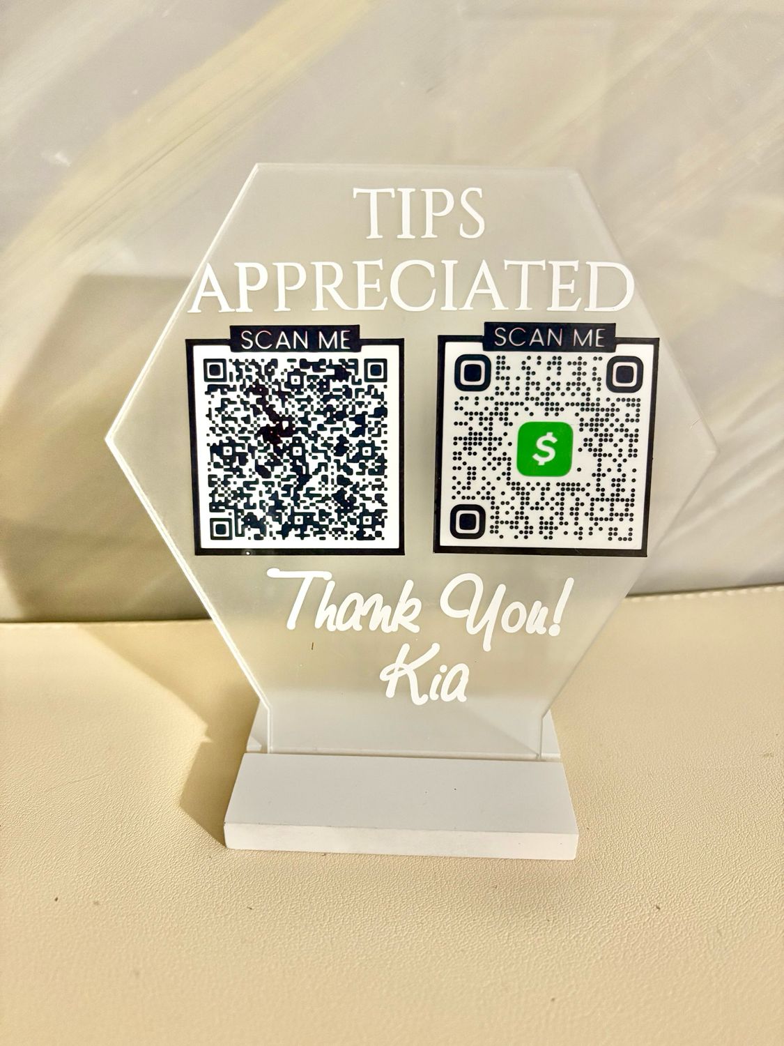 Virtual Tip Jar QR CODE Sign